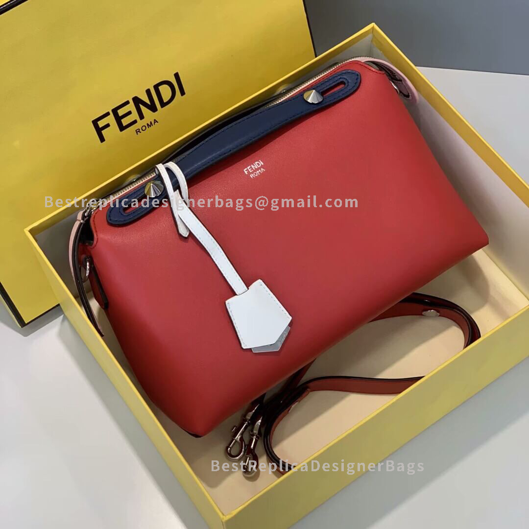 Fendi By The Way Medium Leather Red Boston Bag 149